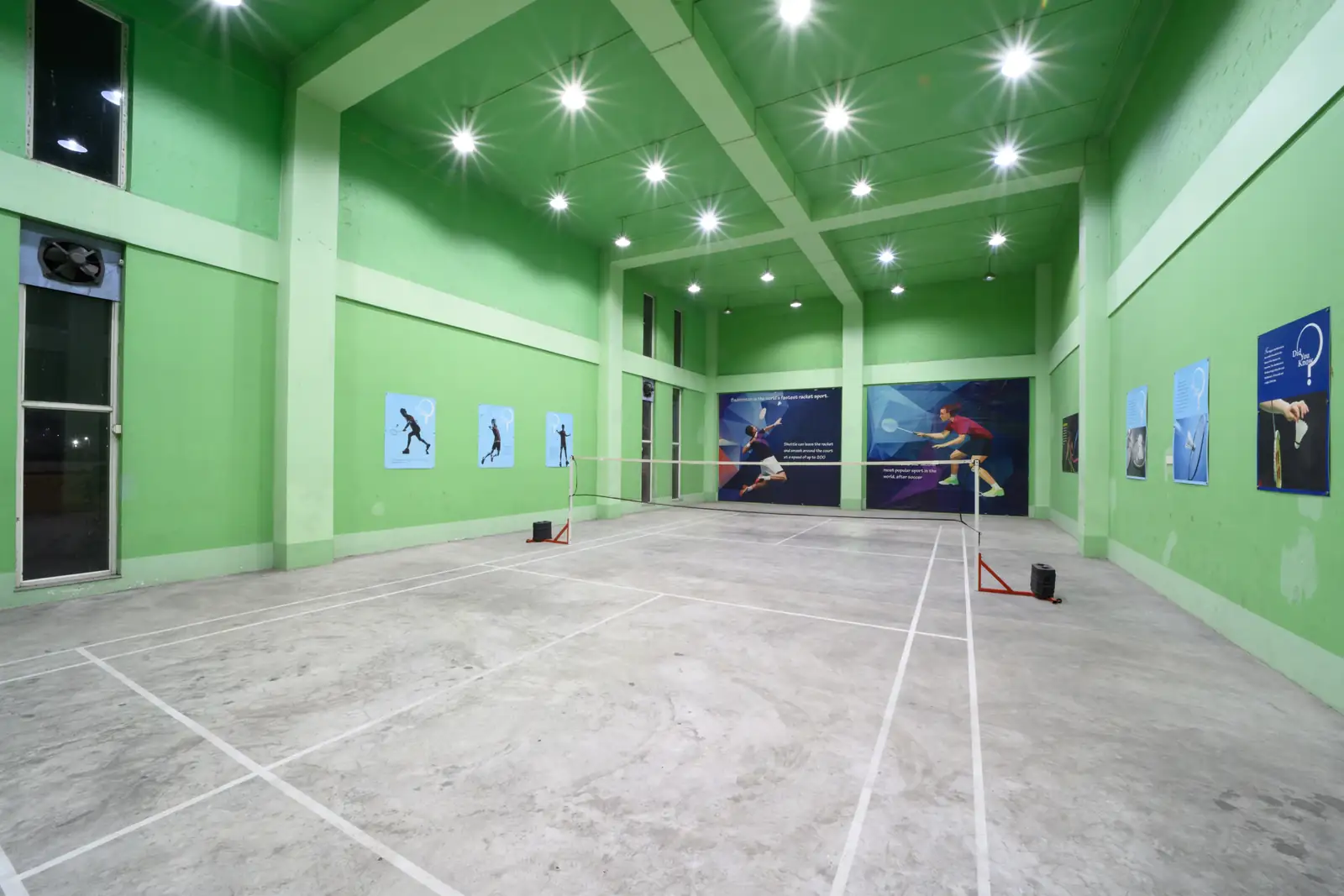 Indoor badminton court at Sinclairs Burdwan