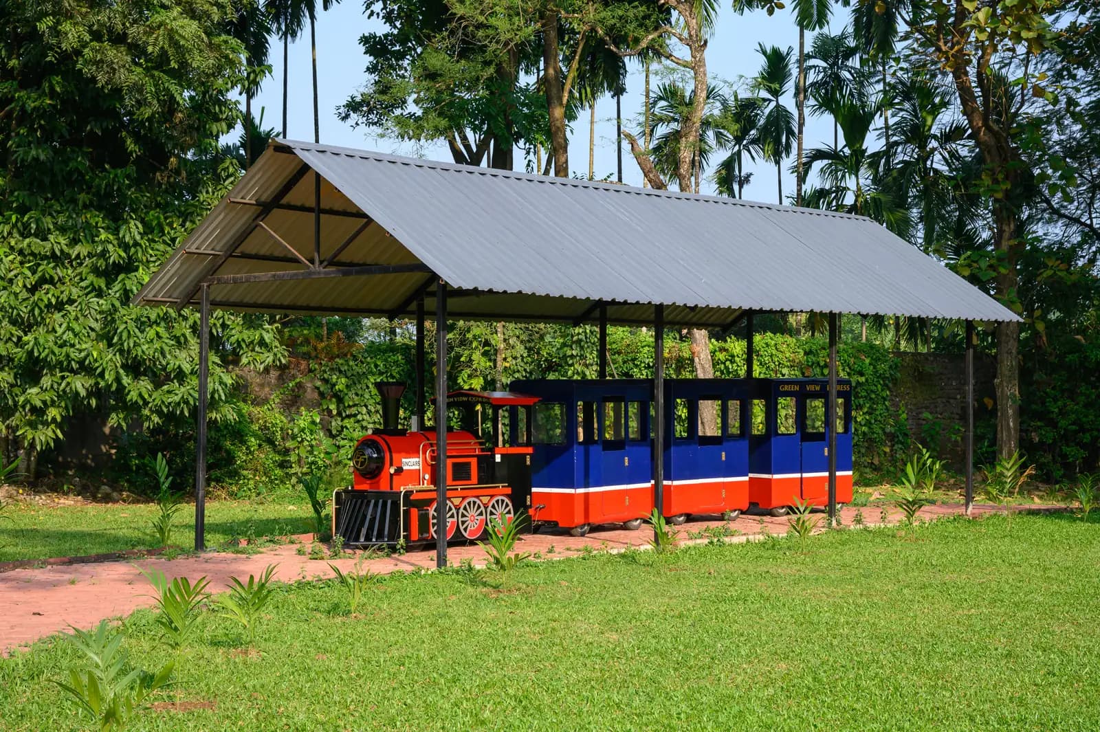 The Green View Express toy train ride in the hotel's children's park